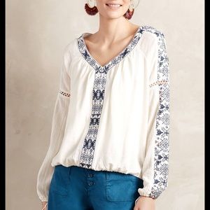 Anthropologie bohemian Akemi+Kin peasant blouse
